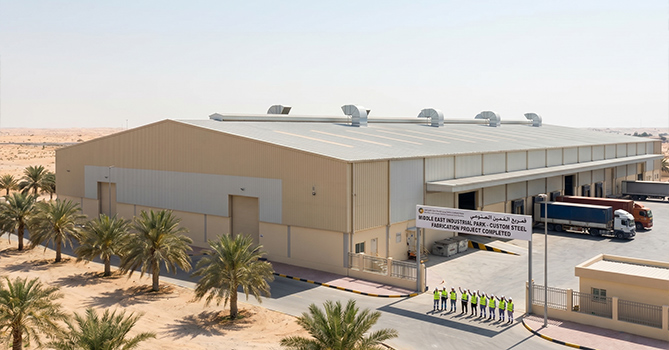 Fabricación de estructuras de acero a medida para un cliente de Oriente Medio. Nuestro servicio integral satisface a la perfección las necesidades de construcción de la planta.